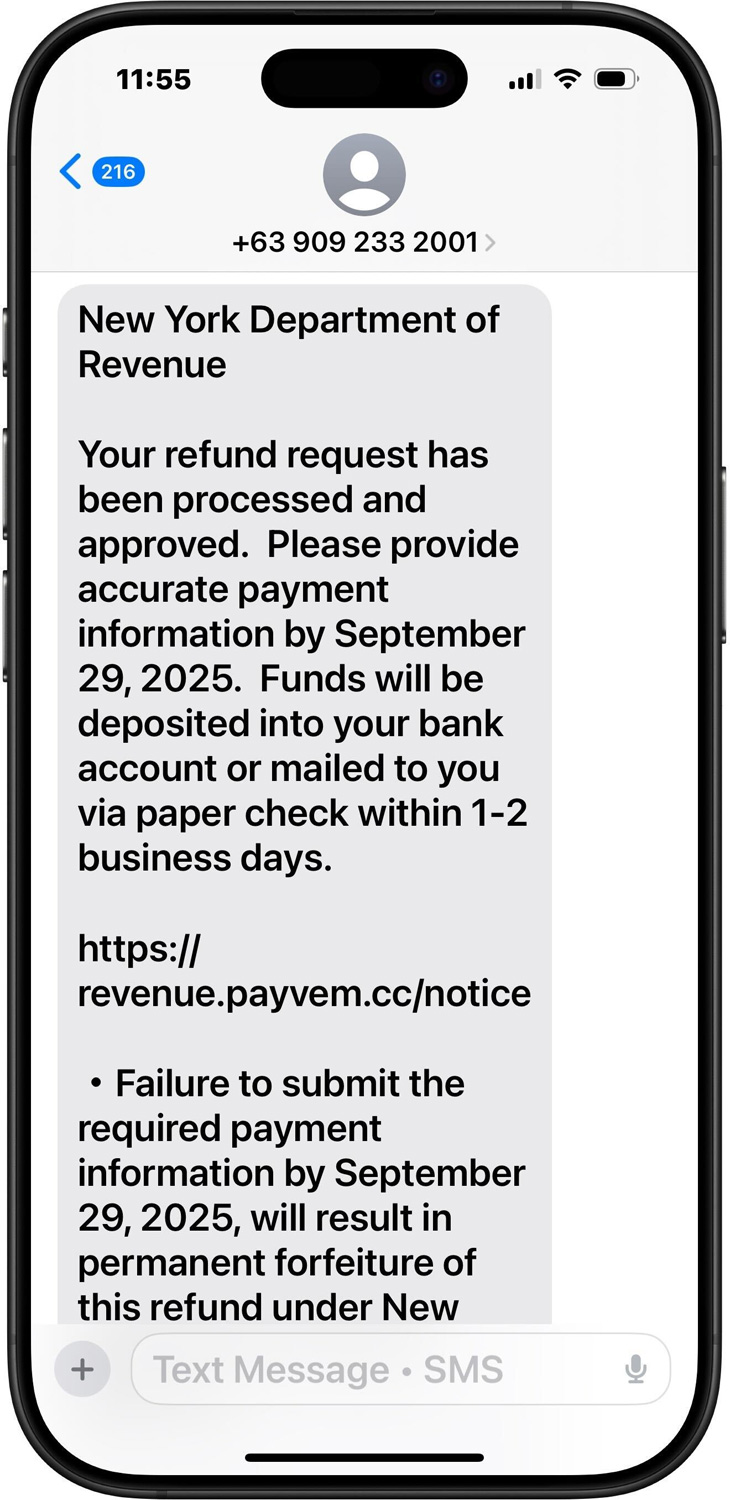 Fake 'Inflation Refund' texts target New Yorkers in new scam